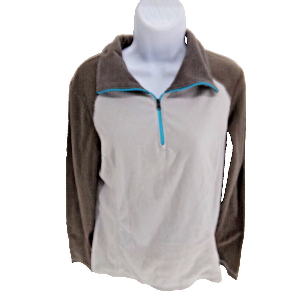 COLUMBIA 1/4 Zip Neck Fleece Jacket Pullover Jumper Sweater Women Size M gray